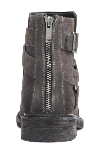 Karl Lagerfeld Suede Harness Boot In Grey