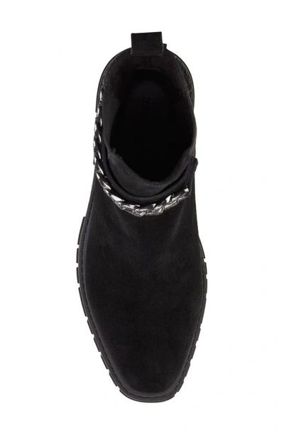 Shop Karl Lagerfeld Reign Chain Cuff Platform Chelsea Boot In Black