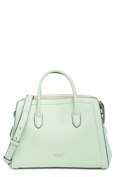 Kate Spade Knott Large Leather Satchel In Green