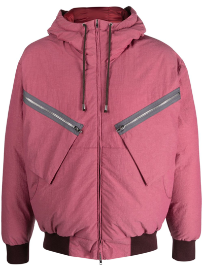 Shop Ranra Purple Kuldi Hooded Jacket - Men's - Polyamide/recycled Polyamide/cotton In Pink