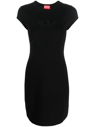 Shop Diesel D-angiel T-shirt Dress - Women's - Cotton/elastane In Black