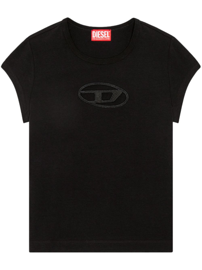 Shop Diesel Black T-angie Cut-out T-shirt