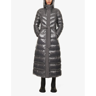 Shop Mackage Calina Quilted Recycled Polyamide-down Coat In Grey