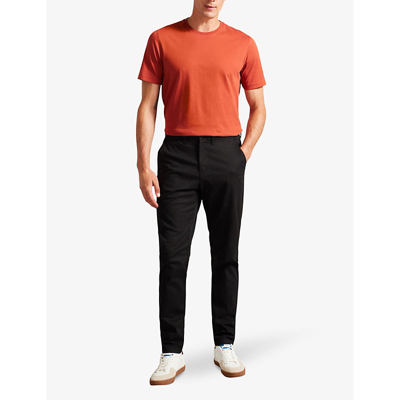 Shop Ted Baker Men's Textured Regular-fit Stretch-cotton Chinos