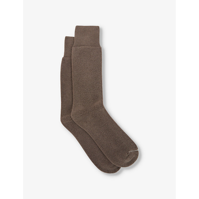 Shop Reiss Men's Alers Ribbed-trim Cotton-blend Socks