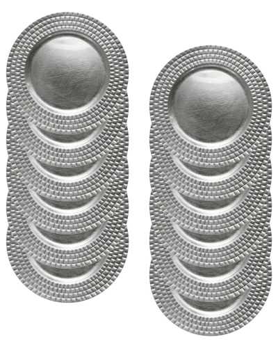 American Atelier Beaded Round Charger Plate 12 Piece Dinnerware Set, Service For 12