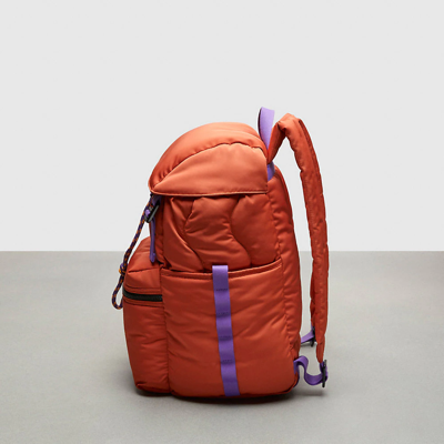 Coach Topia Loop Quilted Wavy Backpack In Deep Orange