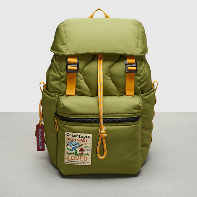 Shop Coach Topia Loop Backpack In Olive Green
