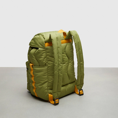Coach Topia Loop Quilted Wavy Backpack In Olive Green