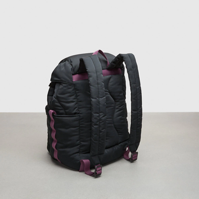 Coach Topia Loop Quilted Wavy Backpack In Black