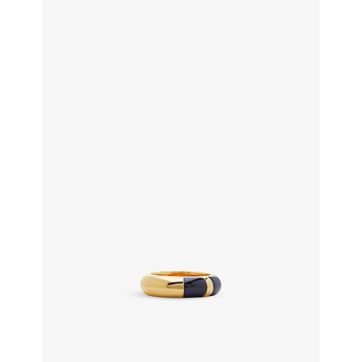 Monica Vinader Womens Yellow Gold X Kate Young 18ct Yellow-gold Vermeil Sterling-silver And Onyx Rin In Yellow Gold