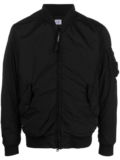 Shop C.p. Company `nycra-r` Bomber Jacket In Black  