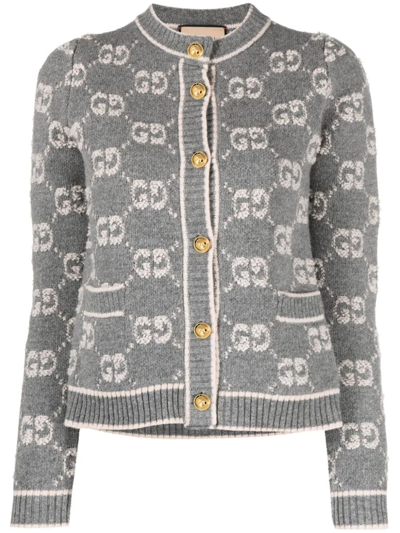 Shop Gucci Cardigan In Gray