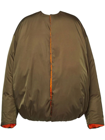 Shop Prada `re-nylon` Jacket In Green