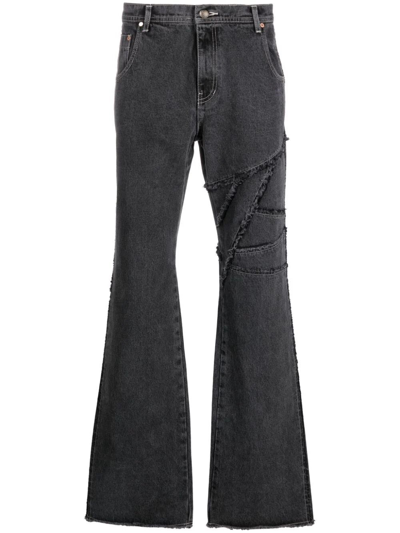 Shop Andersson Bell `ghentel` Raw-cut Flare Jeans In Black  