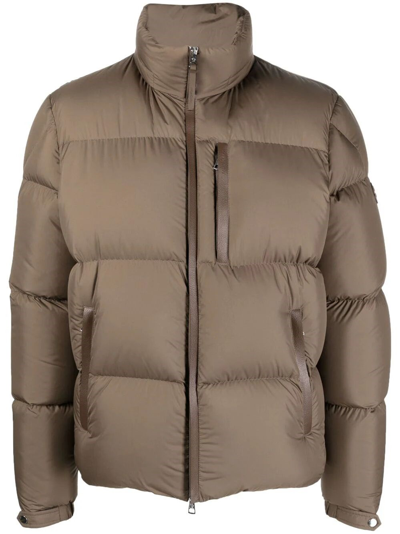 Shop Moncler `besbre` Padded Jacket In Brown