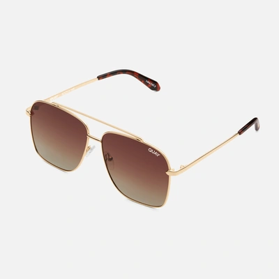 Shop Quay High Roller In Brushed Gold,ruby