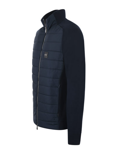 Shop Hugo Boss Boss Cardigan In Blu Scuro