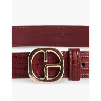 Shop Claudie Pierlot Women's Logo-buckle Adjustable Leather Belt