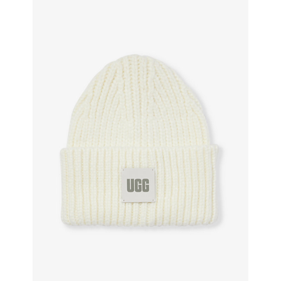 Shop Ugg Womens Nimbus Logo-patch Knitted Beanie