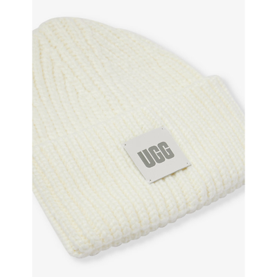 Ugg Womens Nimbus Logo-patch Knitted Beanie In Nimbus