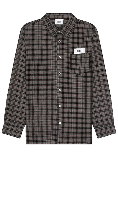 Shop Krost Flannel Button Up Shirt In Grey