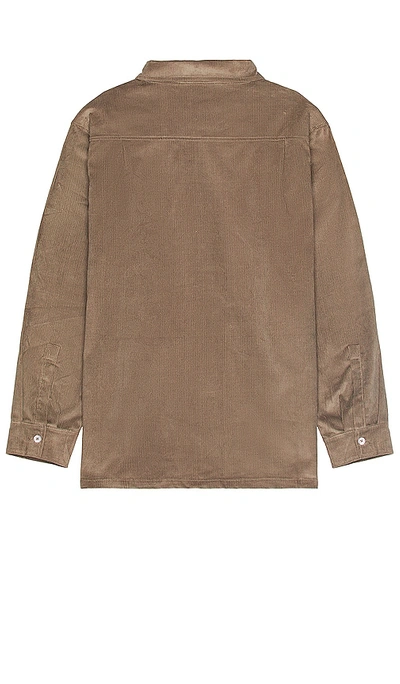 Shop Krost Corduroy Button Up Shirt In Taupe