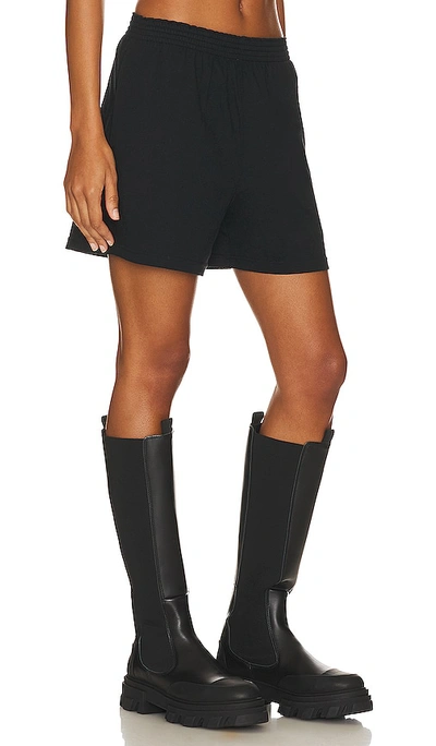 Alexander Wang High Waisted Pleated Short With Logo Elastic Clothing In Black