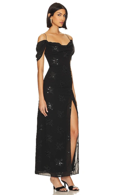 Shop Lpa Yvanna Embroidered Maxi Dress In Black