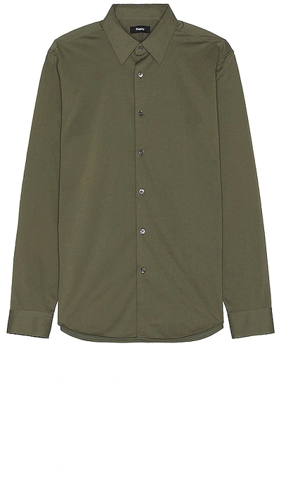 Shop Theory Sylvain Shirt In Olive