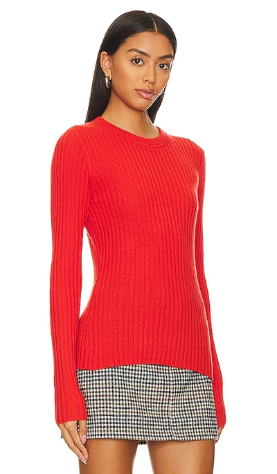 Shop Autumn Cashmere Rib Crew Neck Top In Red