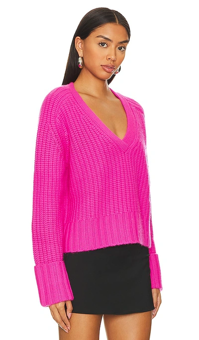 Shop Autumn Cashmere Chunky V-neck Sweater In Pink