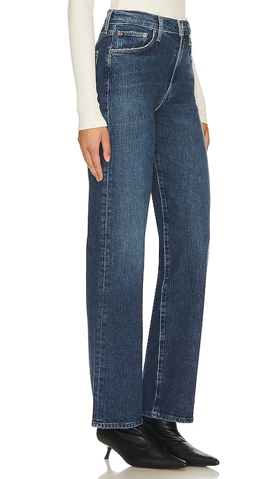 Agolde Leena High Waist Raw Hem Flare Leg Jeans In Blue