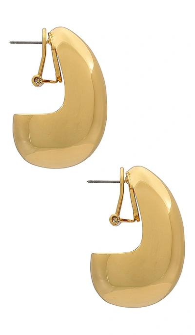 Shop Lele Sadoughi Dome Hoop Earrings In Metallic Gold