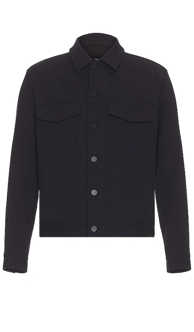 Shop Theory River Neoteric Twill Jacket In Navy