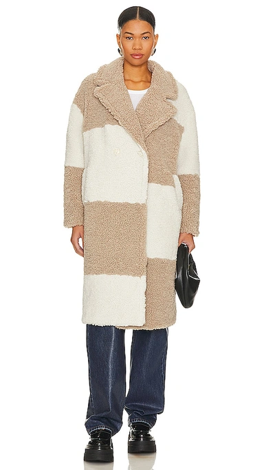 Shop Ena Pelly Amber Oversized Teddy Coat In Neutral