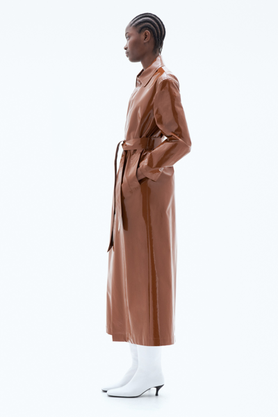 Filippa K Long Car Coat In Brown