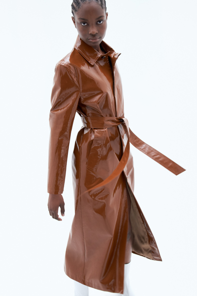 Filippa K Long Car Coat In Brown