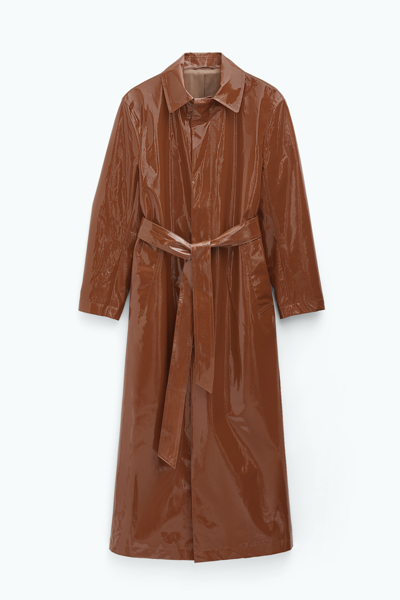 Filippa K Long Car Coat In Brown