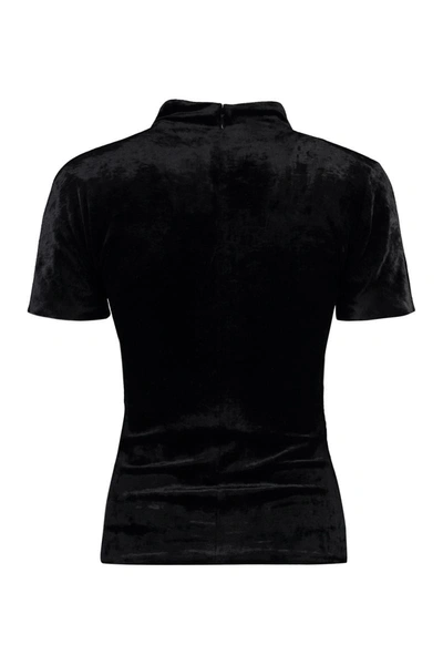 Shop Balmain Velvet T-shirt In Black