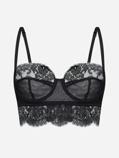 Shop Dolce & Gabbana Lace Bralette In Black