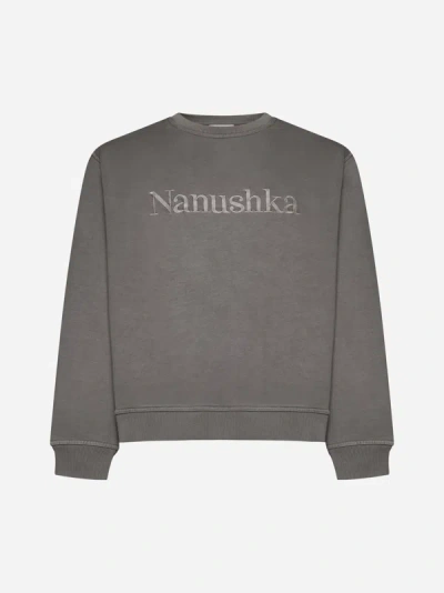 Shop Nanushka Mart Cotton Sweatshirt In Asphalt