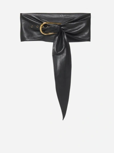 Shop Nanushka Dae Vegan Leather Belt In Black