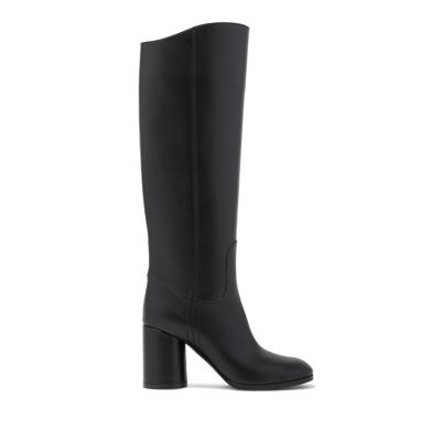 Shop Casadei Cleo Leather - Woman High Boots Black 38.5