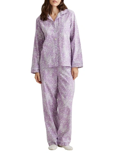 Shop Papinelle Cheri Blossom Woven Pajama Set In Iris
