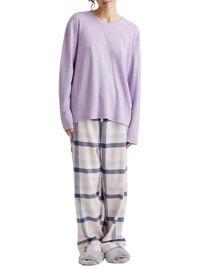 Shop Papinelle Organic Cotton Knit Pajama Set In Wisteria