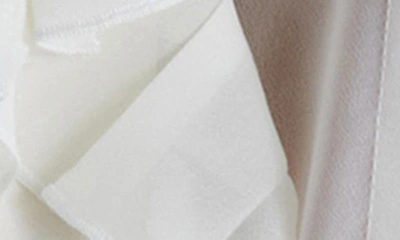 Shop Steve Madden Aurora Ruffle Pleated Chiffon Button-up Shirt In Dirty White