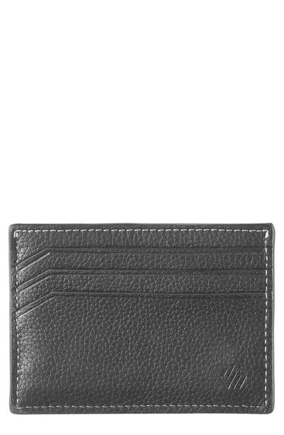 Shop Johnston & Murphy Kingston Leather Card Case In Black Pebbled