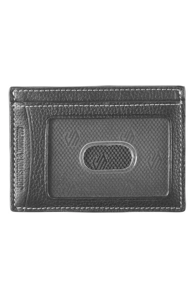 Shop Johnston & Murphy Kingston Leather Card Case In Black Pebbled