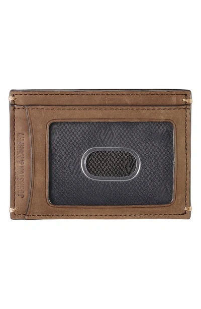 Johnston & Murphy Kingston Leather Card Case In Tan Oiled